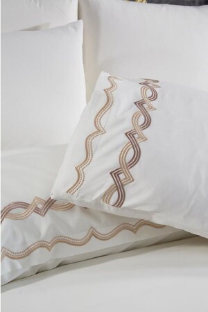 Flexi besticktes 6-teiliges Bettbezug-Set aus 100 % Baumwolle, cremefarben, CD442500 - 4