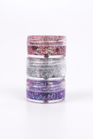 Flieder-Silber-Fuchsia-Glitzer-Glitzer-Gel-Lidschatten für Mädchen - 1