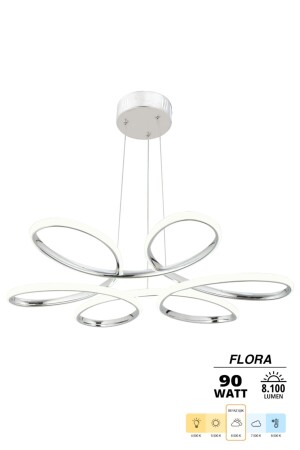 Flora Chrom moderne Pendelleuchte weißes Licht Wohnzimmer Küche Zimmer LED-Kronleuchter - 3