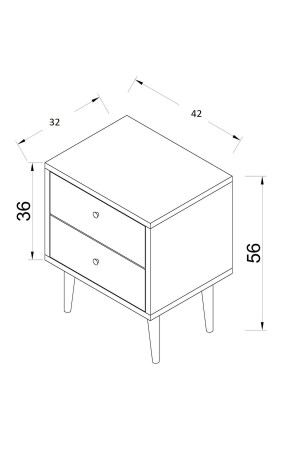 Flora Moderna Iki Çekmeceli Komodin FLRH0034 - 9