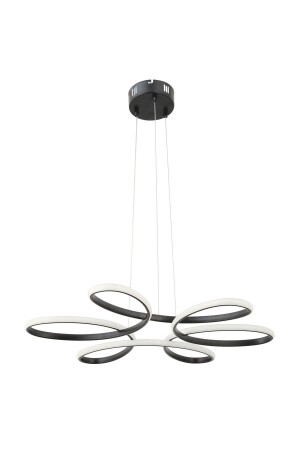 Flora Schwarz Moderne Pendelleuchte Weißes Licht Wohnzimmer Küche Zimmer LED-Kronleuchter - 4