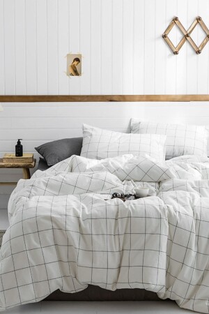 مقعد من ورقة منقوشة مقعد مقعد مزدوج مربع أبيض كبير FLR5655 - İQON