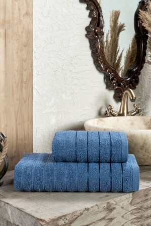 Fluffy 2'li Banyo Havlu Seti Indigo FLUFFY2BS - 1