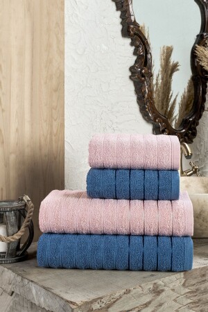 MNZ-Fluffy 4 قطع حمام منشفة مجموعة FLUFFYBS - TABEA HOME