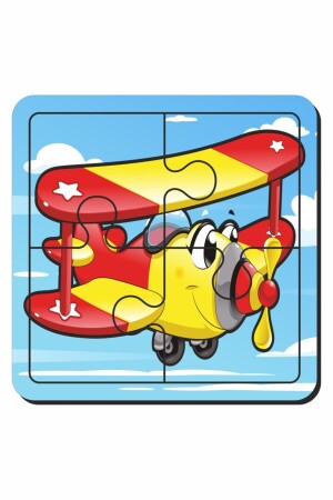 Flugzeug – Bus – Niedliche Tiere und Hund 4-teiliges 4-teiliges Puzzle Erstes Puzzle – Einfaches Puzzle - 3