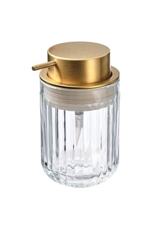 Flüssigseifenspender mit Goldkopf Meridyendukkan Glas-Goldfarbe 350 ml IKEA_SILVTJARN_SABUNLUK_350 - 2