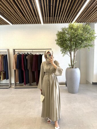 Fly Çift Kemerli Elbise - Çağla - Duendeca