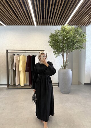 Fly Çift Kemerli Elbise - Siyah - Duendeca