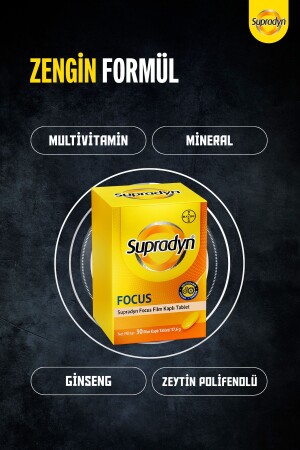 Focus 30 Film Kaplı Tablet Zeytin Polifenolü- Ginseng- Multivitamin Ve Mineral Içeren - 3