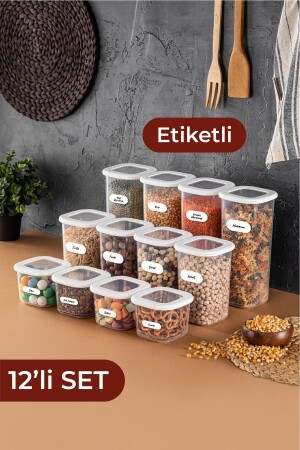 Foly Etiketli Kare Erzak Saklama Kabı 12'li Set 4x(0,55 LİTRE, 1,2 LİTRE, 1,75 LİTRE) BNM12LI - 2