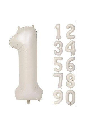 Folyo Balon 1 Rakamı Helyum Balon 76 Cm Krem Renk - 1 Yaş Balon - 1 Rakam Balon-deniz Kumu-bej Rengi - Onay Store