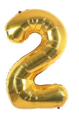 Folyo Balon 2 Rakamı Helyum Balon 36 Cm Gold Renk - 2 Yaş Balonu - 2 Yaş Balon -2 Rakam Balon - Onay Store