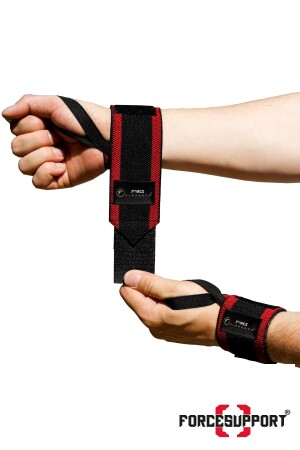 Force Fitness Crossfit-Armband zur Körpergewichtsunterstützung mit schwarz-rotem Streifen (2 Stück) Şk-122 ŞK-122 - 1