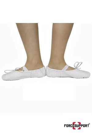 Force Weiße Canvas-Ballerinas – Kitty Kitty – Elastisch - 3