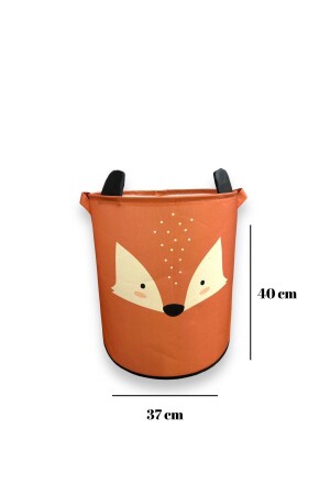Fox Tasarımlı Bebek Çocuk Odası Düzenleyici Saklama Kutusu Oyuncak Kirli Sepeti 37x40 - 4