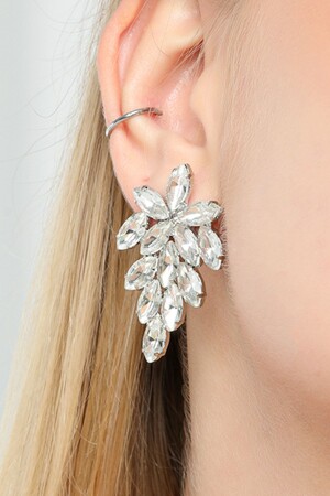 النموذج المميز الماس الفضي الفاتحة ثوب العرس الوعد الحفل الراقص الأذن FR172 النجمة عروس الأذن الوعد - Furtek Aksesuar