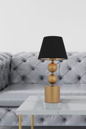 Fragile antike Tischlampe mit schwarzem Hut, modernes Design, Wohnzimmer-Schlafzimmer-Lampenschirm 3940-01-FR-BL - 1