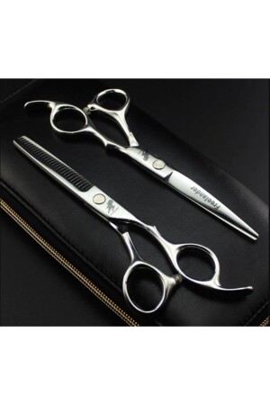 Freelander 2 Parça 6 Inç 17 Cm Uzunluk Özel Deri Çantalı Profesyonel Kuaför Berber Makas Seti - Smith