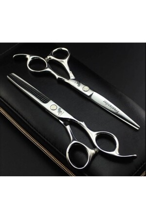 Freelander 4 Parça 6 Inç 17 Cm Uzunluk Özel Deri Çantalı Profesyonel Kuaför Berber Makas Seti - Valkyrie