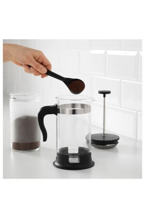 French Press aus schwarzem Glas, 1 l - 4