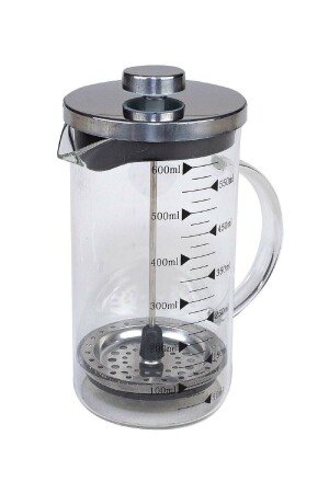 French-Press-Kräuterteekanne, Filterkaffee-Befestigungsbeständige Teekanne, Borosilikatglas-Messbecher, 600 ml - 7