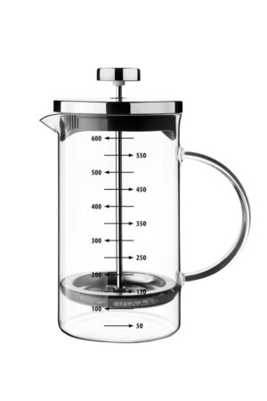 French Press Teekanne Messbecher 3in1 Produkt Borosilikatglas Frenchpress 600 ml und Milchkaffeeaufschäumer P321S8080 - 7