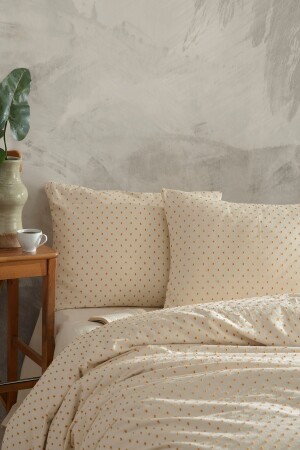 Freya Orange 100 % Cotton Washed Vintage Single Duvet Cover Set 160*220 Fryotkt FRYOTKT - 1