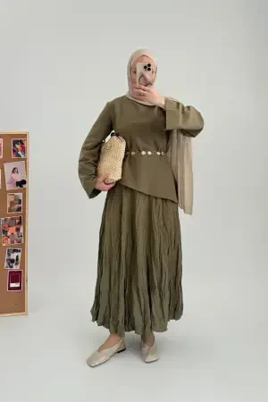 Frida Pinterest Etek Takım Haki - Nuuwears