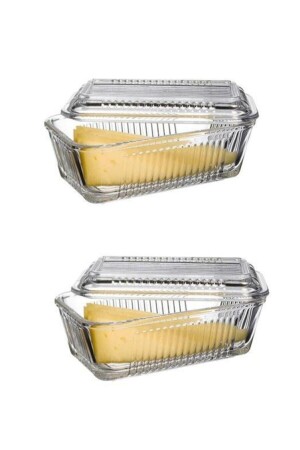 Frigo Frühstücksbutter- und Käseschüssel mit Deckel, 2 Stück 072oa pb97711-3 - 3