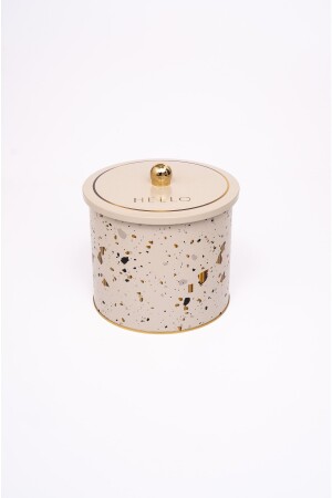 Frischhaltedose mit Terrazo-Muster – Aufbewahrungsdose aus Metall, 17,5 cm x 15,5 cm ER146 - 2