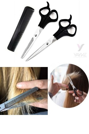 Friseur-Set – 3er-Set mit Haarschneideschere, Zwischenschere und Kamm als Geschenk - 2