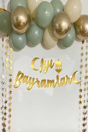 Frohe Feiertage Gold Gold Kalligraphie Schriftzug beleuchtetes Ballon-Set Eid al-Fitr Raum-Veranstaltungsort-Dekorationsbanner 200220231222 - 1