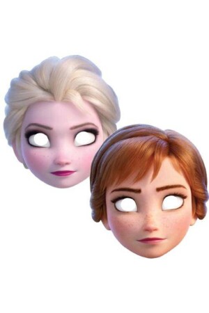Frozen 2 Anna Elsa Kağıt Maske (6 Adet) - Parti Dükkanım