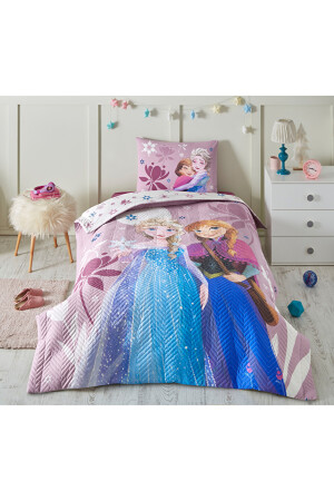 Frozen Discover Tek Kişilik Disney Lisanslı Lastikli Fitted Çarşaf Kapitone Çocuk Nevresim T PR-EVTEKSTILI-55476601327 - 5