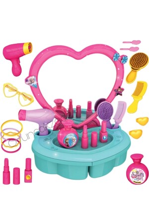 Frozen Drawer Beauty Salon 17-teiliges Zubehör und Make-up-Set für Mädchen mit echtem Spiegel, Frozentekset - 1