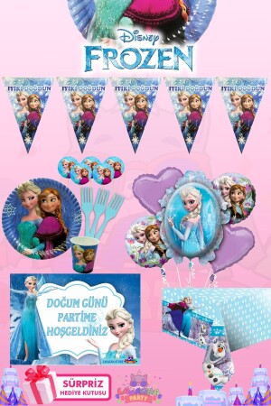 Frozen Elsa Geburtstagsparty-Zubehör-Set für 16 Personen mit Überraschungsgeschenkbox und Poster FRZOENELS01 - 2