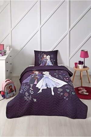 Frozen Natural Single Licensed Quilted Elastic Fiddet Bedsheet Duvet Cover Set 60001979kp - 1