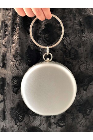 منز-الفضة اللون الألياف المطرقة سوار الخاتم الملابس المسائية محفظة كيس المزج FRP0259 - womenacs