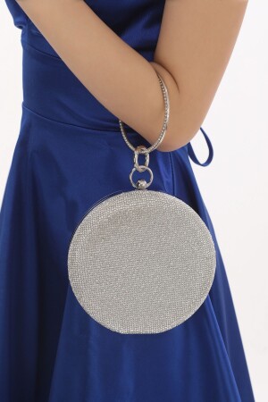 ملون من الفضة من الالوان الملمع التصميم الحجر العنق الخاتم الملابس المسائية محفظة كيس المزج FRP0364 - womenacs