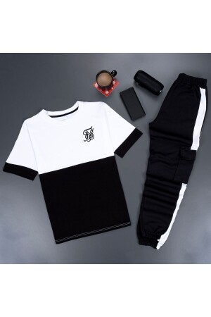 Fs bedrucktes schwarzes Trainingsanzug-Set Es804/c-17-Cargo - uyguntarz