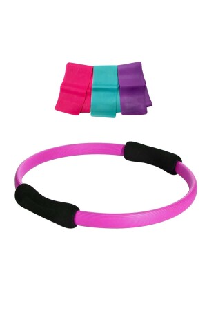 Fuchsia Pilates Circle und 3-teiliges Pilatesband-Set - 1