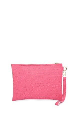 Fuchsiafarbene Portfolio-Clutch mit Handschlaufe für Damen - 1