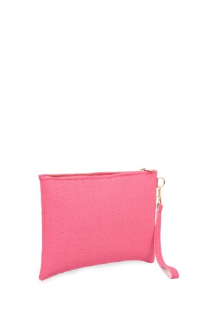 Fuchsiafarbene Portfolio-Clutch mit Handschlaufe für Damen - 3