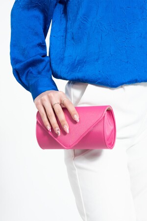 Fuchsiafarbene Satin-Abendtasche, Portfolio-Tasche, Clutch-Tasche TYC00772809738 - 3