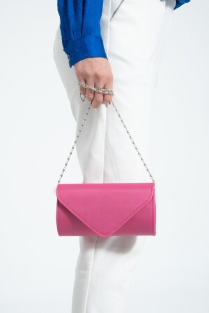 Fuchsiafarbene Satin-Abendtasche, Portfolio-Tasche, Clutch-Tasche TYC00772809738 - 5