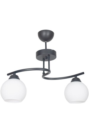 التصميم الحديث MNZ-Fuji Case الأسود الزجاج الأبيض غرفة المعيشة - المطبخ - غرفة النوم 2 قطع شاندلي TYC00487008641 - Fer Avize