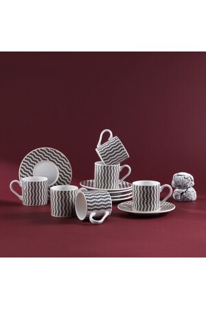 Fun Kaffeetassen-Set für 6 Personen, 12-teilig, Grau, 1S2038-08002-GRI01 - 2