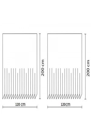 Funda Badezimmer-Duschvorhang, Doppelflügel, 2 x 120 x 200 cm, BPFUNDA-120 x 200 - 4