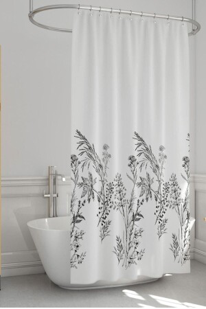 Funda Çift Kanatlı Duş Perdesi 120x200 Askı Aparatları Hediye - Evdy