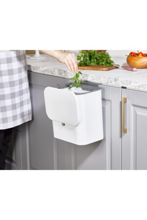 Funktioneller, abgedeckter Mülleimer für Badezimmer und Küche von Origa mit Schrank und Wandhalterung, 15 l, V-9650 - 2